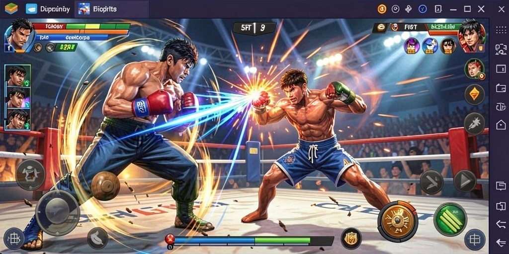 Tangkapan layar gameplay 5RT menunjukkan pertarungan yang intens dan grafis yang mengagumkan.