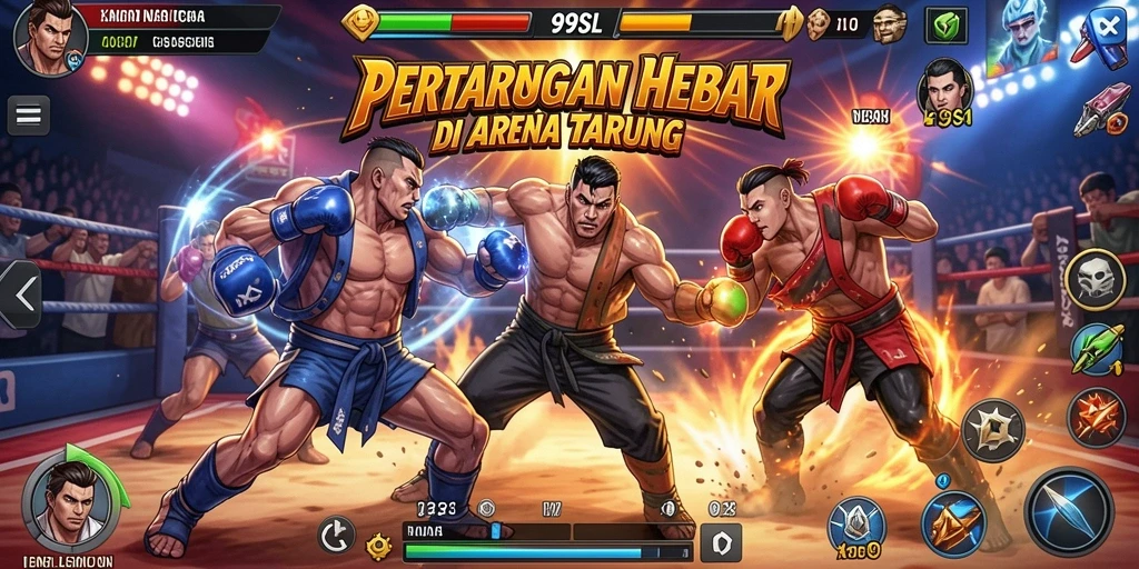 Gameplay seru dan menegangkan di arena Fighting