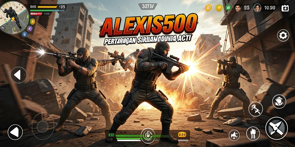 Tangkapan layar menunjukkan aksi pertarungan intens dalam ALEXIS500.