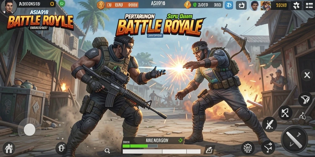 Tangkapan layar menunjukkan aksi seru gameplay Battle Royale.