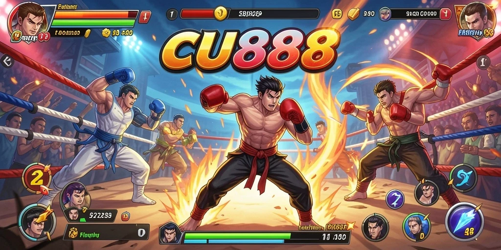 Tampilan gameplay CU888 yang mendebarkan dalam pertempuran Fighting.