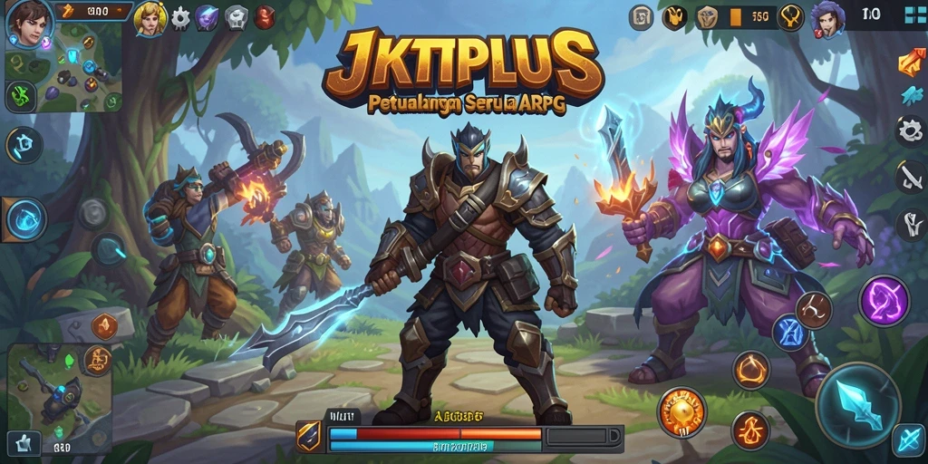Tangkapan layar utama JKTPLUS yang menampilkan aksi gameplay ARPG yang seru.