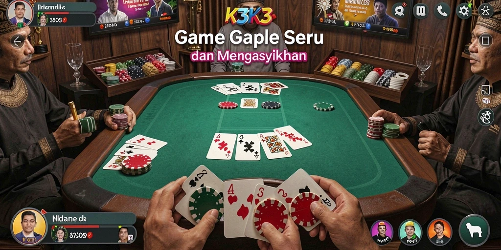 Gameplay seru Gaple dalam K3K3 yang mengasyikkan.