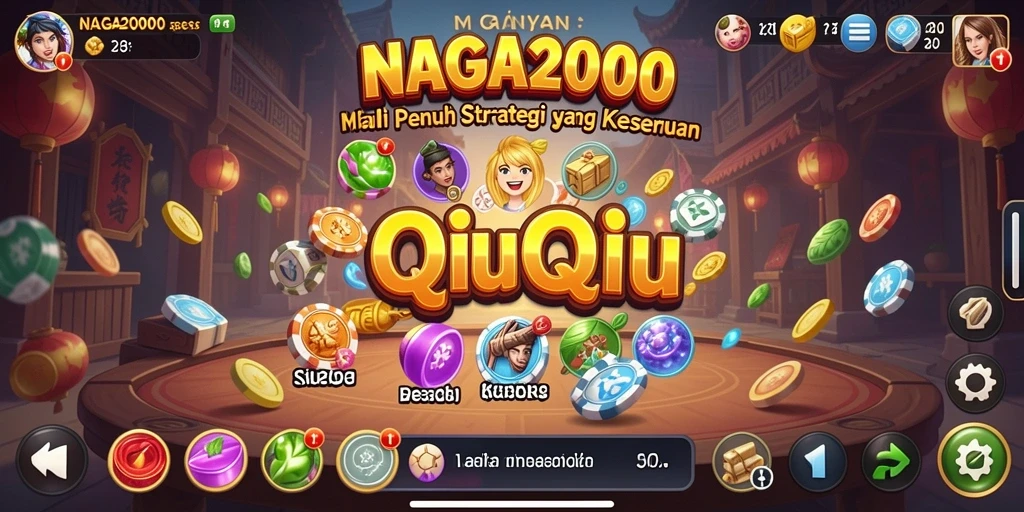 Tampilan gameplay NAGA2000 dengan suasana QiuQiu yang menyenangkan.