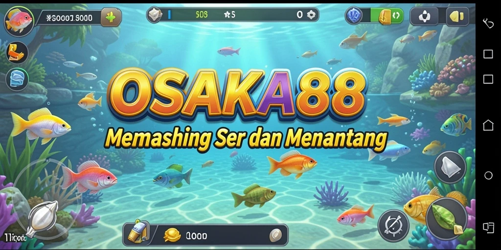 Tampilan utama gameplay OSAKA88 yang menampilkan suasana memancing yang seru.