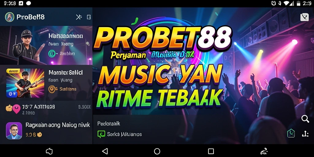 Tampilan gameplay menarik di PROBET88 dengan lagu-lagu yang menggugah semangat.