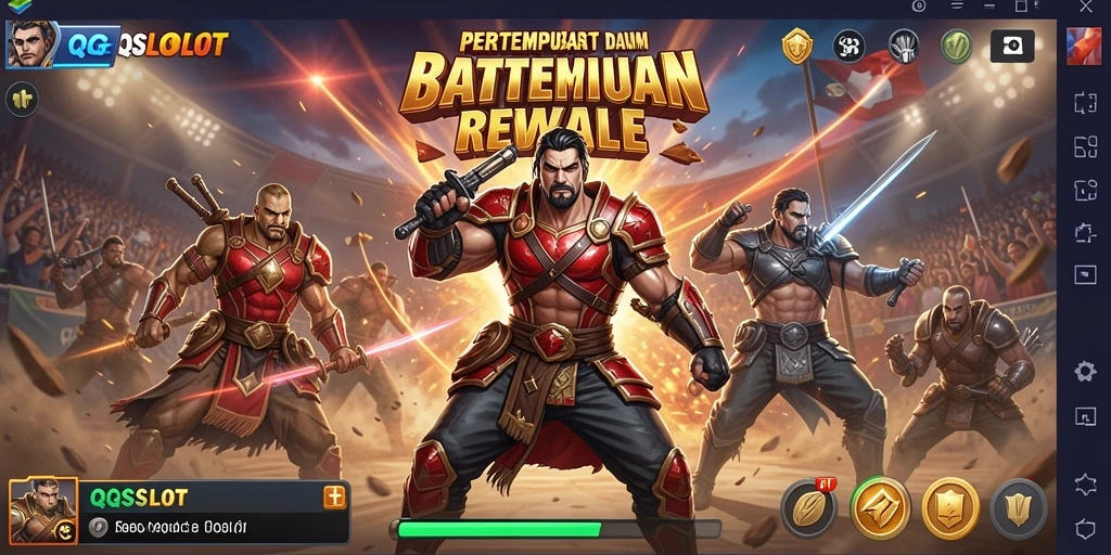 Screenshot gameplay QQSLOT yang menegangkan dalam pertempuran Battle Royale.
