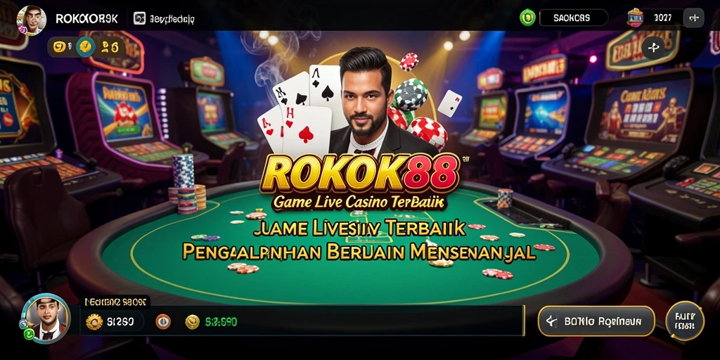 Tampilan gameplay menarik dalam aplikasi ROKOK88 Live Casino.