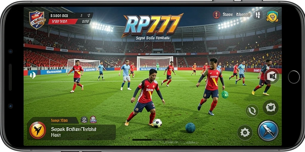 Tampilan gameplay menarik dalam permainan sepak bola RP777.