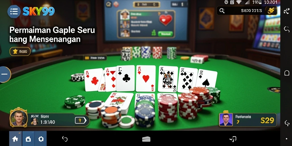 Screenshot gameplay SKY99 yang menampilkan keseruan permainan Gaple.