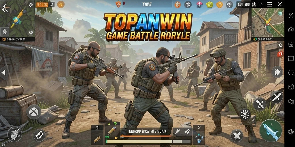 Gameplay seru TOPANWIN dalam pertempuran Battle Royale.