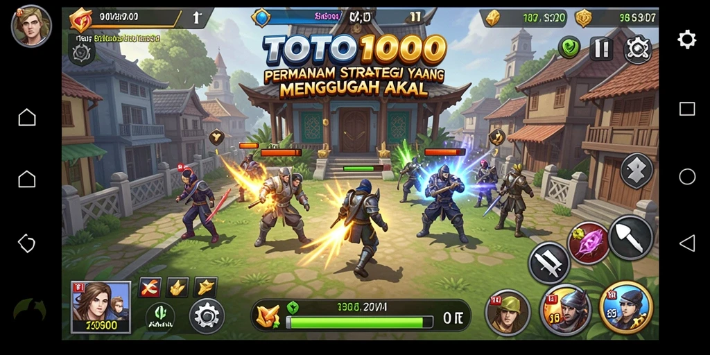 Tampilan gameplay TOTO1000 yang imersif dan strategis.